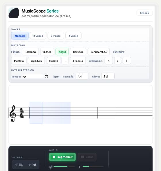 MusicScope · contrapunto dodecafónico (Krenek)