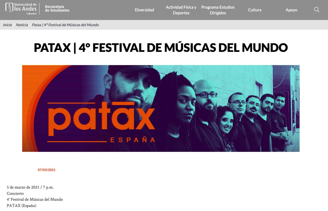 Patax · Universidad de los Andes, Bogotá