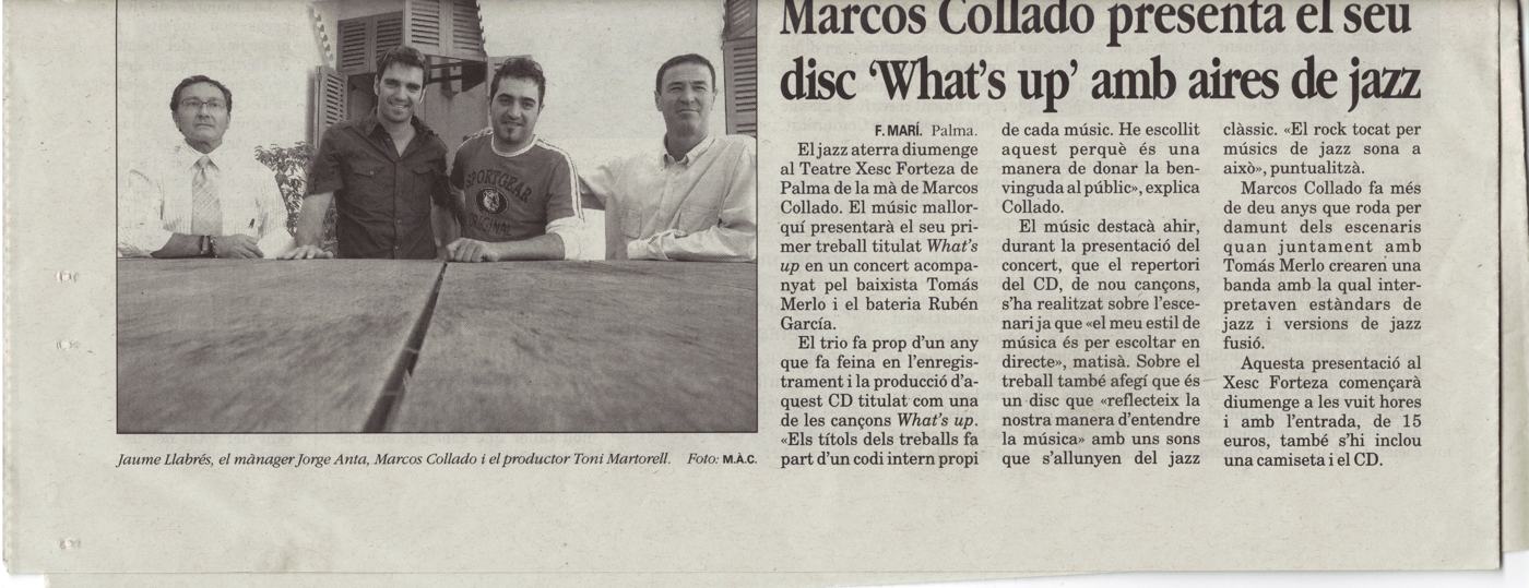 Marcos Collado presenta el seu disc 'What's up' amb aires de jazz