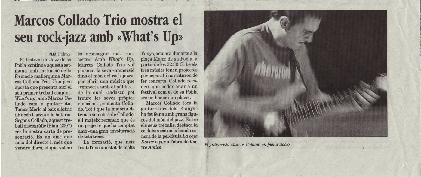 Marcos Collado Trío mostra el seu rock-jazz amb «What's Up»