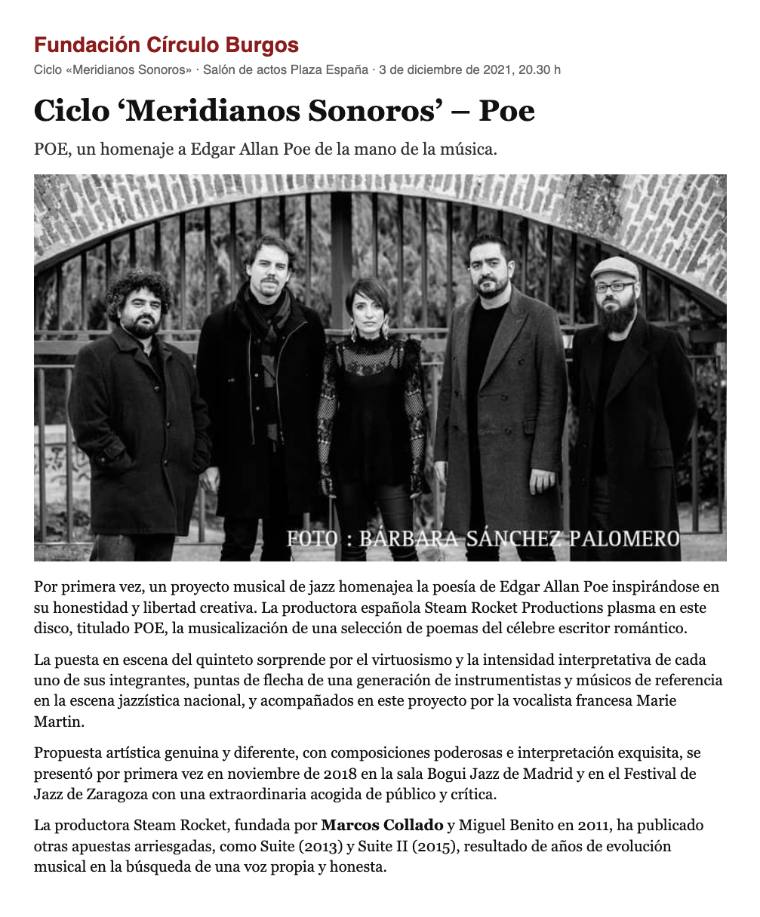 Ciclo «Meridianos Sonoros» · POE