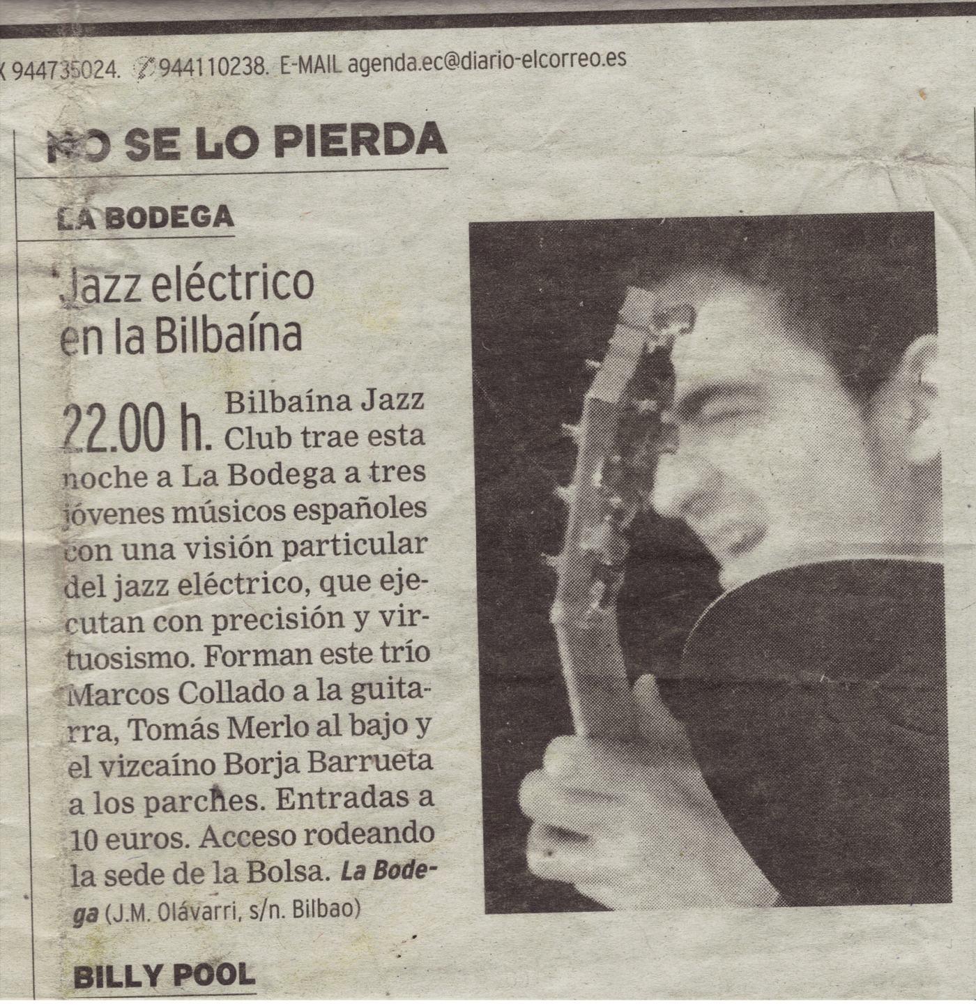 Jazz eléctrico en la Bilbaína · La Bodega