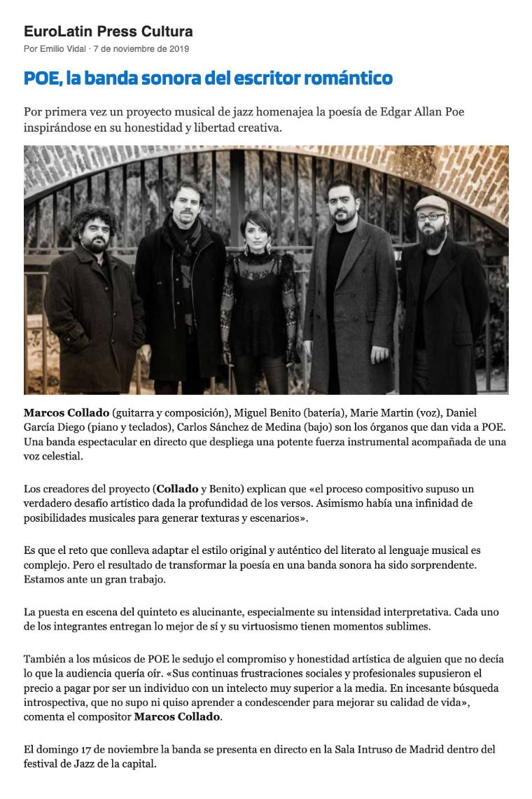 POE, la banda sonora del escritor romántico