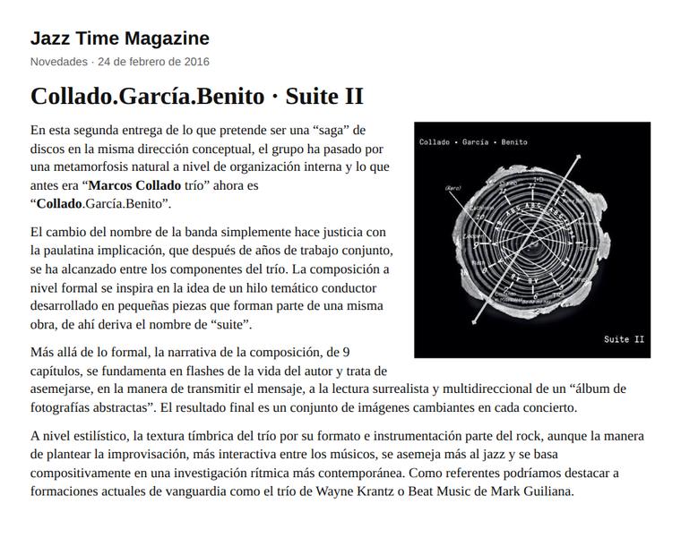 Collado·García·Benito · Suite II (novedades)