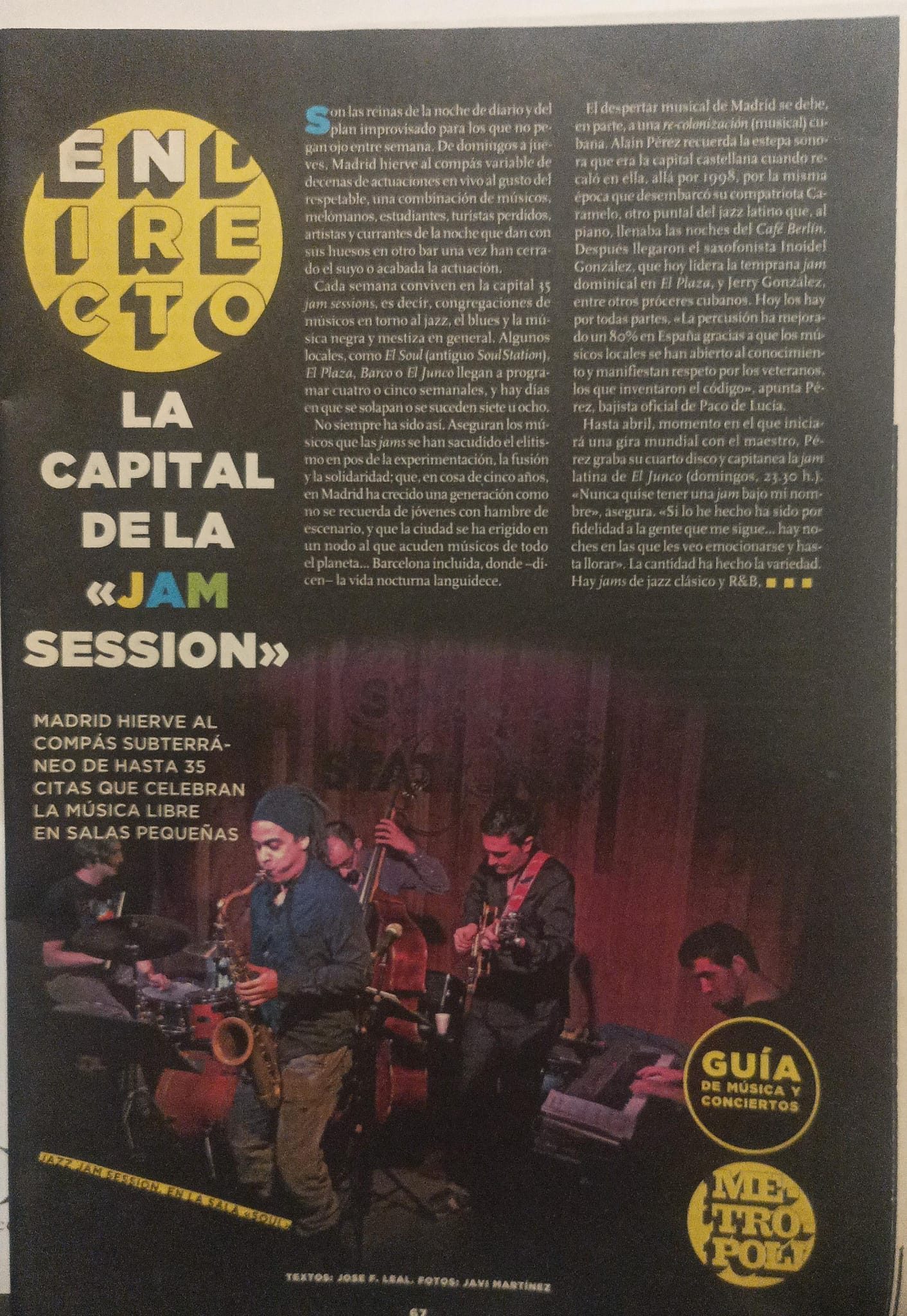 En directo · Madrid, la capital de la «jam session» (Marcos a la guitarra en la jam de la sala Soul)