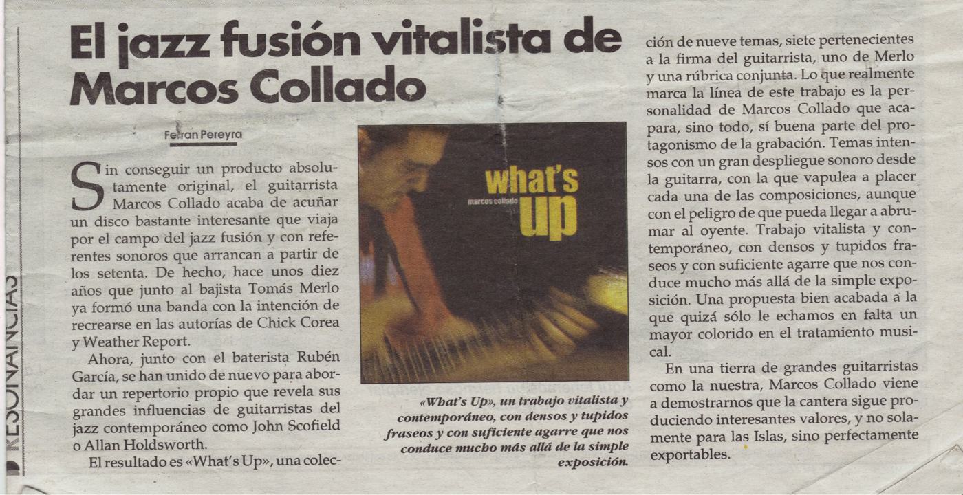 El jazz fusión vitalista de Marcos Collado